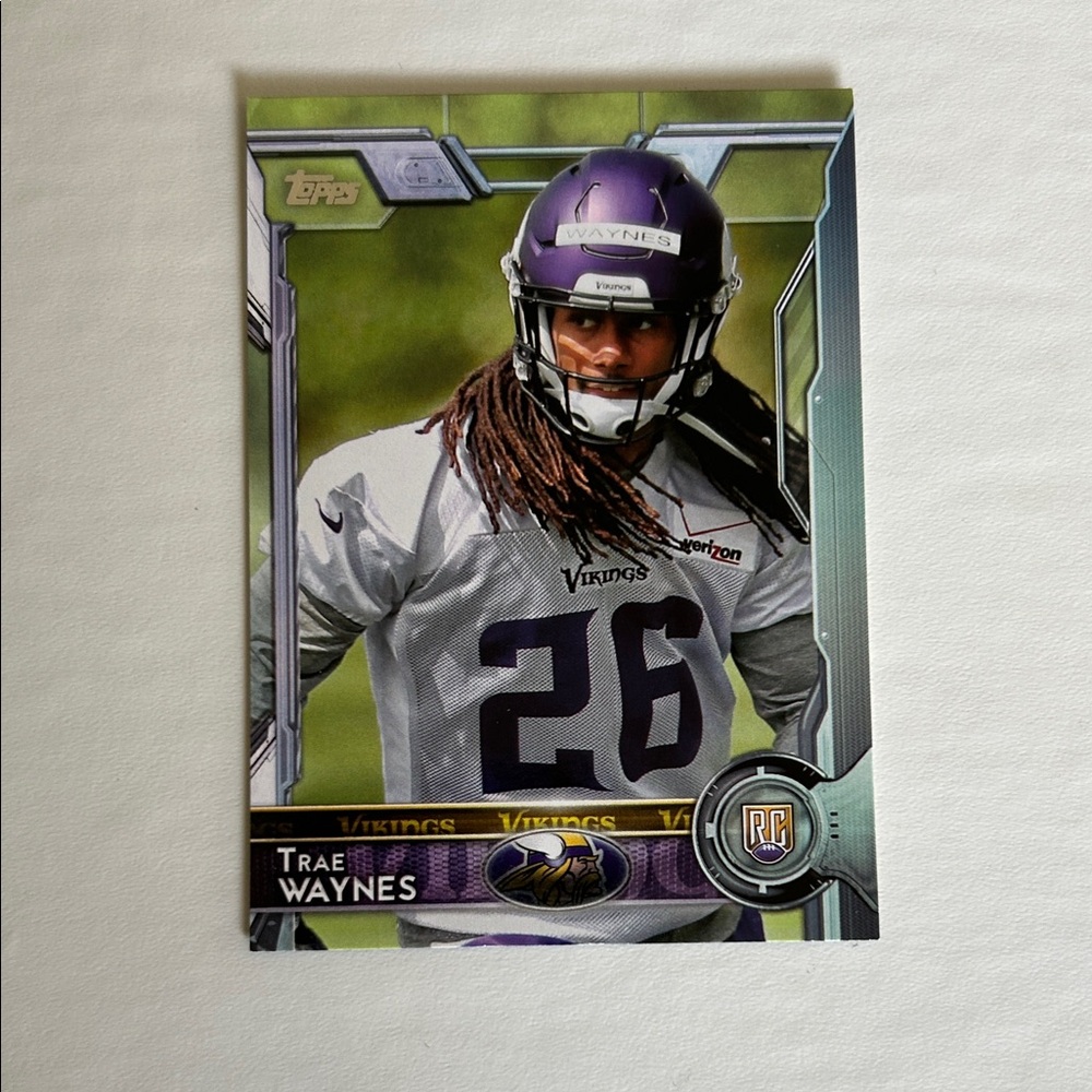 Topps Trae Waynes Card with Purple and White Accents Rookie Card